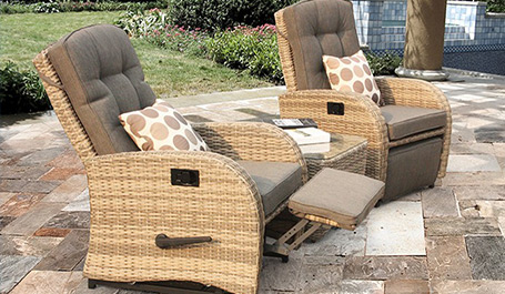 wicker recliner set